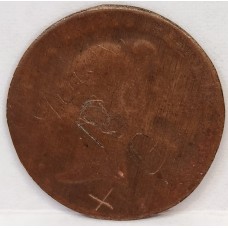 GREAT BRITAIN UK . UNDATED . FARTHING . ERROR . BROCKAGE 